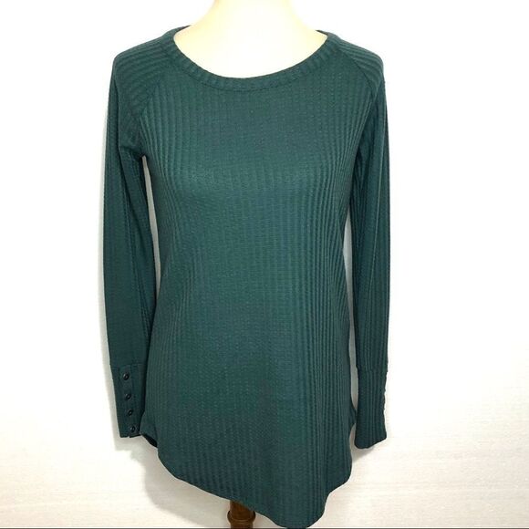 CHASER WAFFLE KNIT THERMAL LONG SLEEVE TOP - Picture 2 of 10